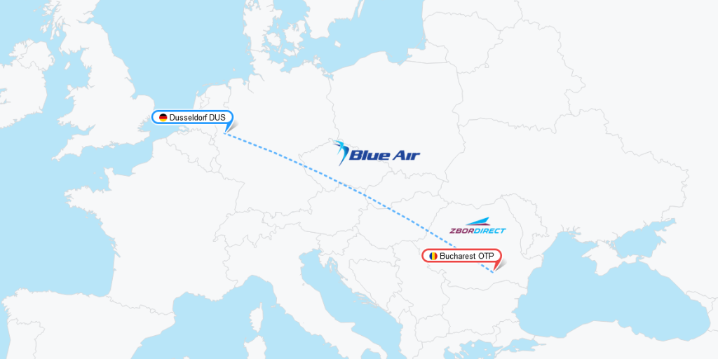 Blue Air va zbura direct din Bucuresti Otopeni spre Dusseldorf