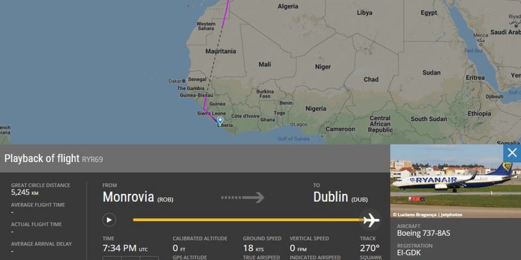 Ryanair Dublin - Monrovia