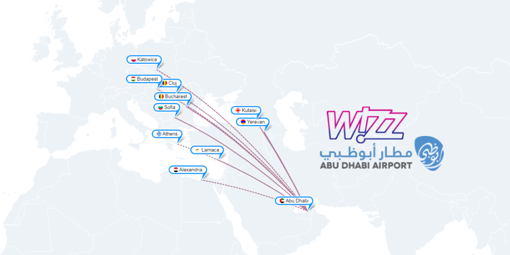 Zboruri directe noi Wizz Air din Abu Dhabi